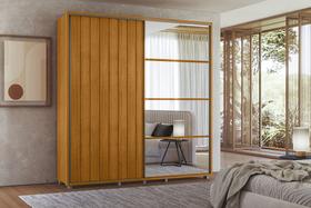 Guarda Roupa Monet MDF Espelho Cabideiro Extensível-Cinamomo