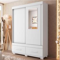 Guarda Roupa Mongi 2 Portas Com Espelho Branco Caemmun