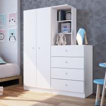 Guarda Roupa Montessoriano 110,6cm 02 portas com Cômoda 04 Gavetas GR7000 Meu Fofinho