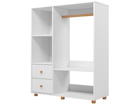 Guarda Roupa Montessoriano 2 Gavetas 1 Cabideiro Branco - Olivar Móveis