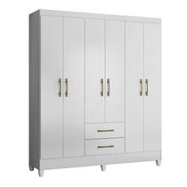 Guarda-roupa Moval Panamá 6 Portas De Casal Estilo Essencial Branco