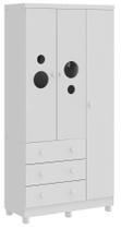Guarda Roupa Moveis Peroba Bolinha infantil MDF 03 portas 03 gavetas