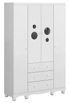 Guarda Roupa Moveis Peroba Bolinha infantil MDF 04 portas 03 gavetas