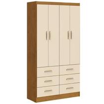 Guarda Roupa Napoles Solteiro 4 Portas 6 Gavetas San Marino Cor Noce Pérola Guarda Roupa Napoles Solteiro 4 Portas 6 Gavetas San Marino Cor Noce Pérola
