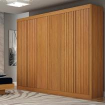 Guarda-roupa New Braga MDF, 06 Portas com 04 Ripadas, 06 gavetas internas com puxadores, dobradiças slow anti impacto