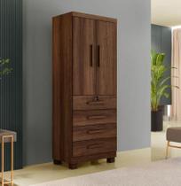 Guarda Roupa New Maia 2 Portas 4 Gavetas com Chave Benetil Móveis - Imbuia Guarda Roupa New Maia 2 Portas 4 Gavetas com Chave Benetil Móveis - Imbuia