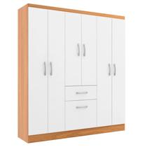 Guarda Roupa New Marbella Casal 7 Portas 1 Gaveta Evidencia Cor Cinamomo Branco Guarda Roupa New Marbella Casal 7 Portas 1 Gaveta Evidencia Cor Cinamomo Branco