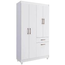 Guarda Roupa New Marbella Solteiro 5 Portas 1 Gaveta Evidencia Cor Branco