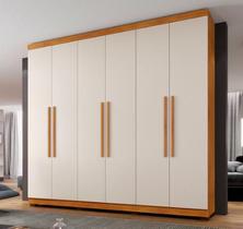 Guarda Roupa New Master 6 Portas Benetil Móveis - Cinamomo/Off White