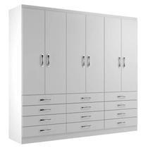 Guarda roupa new monaco 6 portas e 12 gav branco