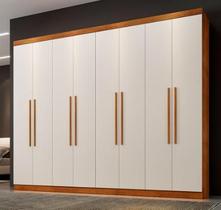 Guarda Roupa New Premium 8 Portas Benetil Móveis - Cinamomo/Off White
