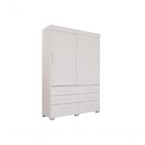 Guarda Roupa New Star 2 Portas 6 Gavetas Branco MDP Sallêto Móveis