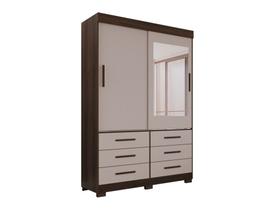 Guarda Roupa New Star 2 Portas 6 Gavetas com Espelho Salleto