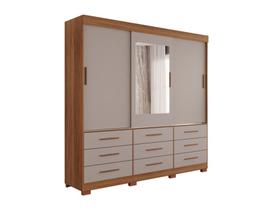 Guarda-Roupa New Star 3 Portas 9 Gavetas com Espelho Salleto