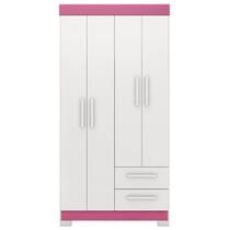 Guarda Roupa Notável NT 6010 4 Portas 2 Gavetas 187cm Branco Rosa Texturizado Guarda Roupa Notável NT 6010 4 Portas 2 Gavetas 187cm Branco Rosa Texturizado