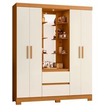 Guarda Roupa Olimpia 4 Portas E 2 Gavetas Premium Organizador Prateleiras Resistente Quarto Moderno