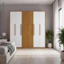 Guarda Roupa Olimpo 6 Portas Naturale S/ Espelho Off White Guarda Roupa Olimpo 6 Portas Naturale S/ Espelho Off White