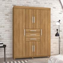 Guarda-Roupa Olite 6 Portas 3 Gavetas Imperial Nature Com Pés De Madeira 227cm