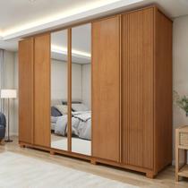 Guarda Roupa Ollie 6 Portas 6 Gavetas 6 Prateleiras 100% MDF com Espelho e com Pés