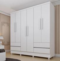 Guarda Roupa Oregon 6 Portas 4 Gavetas com Pés - Móveis Tcil