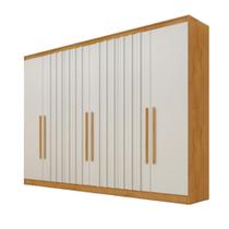 Guarda Roupa Oxford 6 Portas 4 Ripadas 4 Gavetas MDF - MadeMarcs