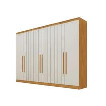 Guarda Roupa Oxford 6 Portas 6 Gavetas Com Ripado 100 Mdf Peroba Off White Made Marcs