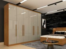 Guarda-Roupa Padova 6 portas e 4 gavetas Cinamomo/Off white Guarda-Roupa Padova 6 portas e 4 gavetas Cinamomo/Off white