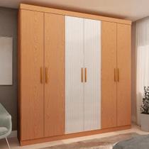 Guarda roupa palermo 6 portas 100% mdf c/pes cinamomo white laca brilho la 205