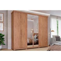 Guarda Roupa Panan Guarapari 6 Portas c/Espelho Cor Avelã