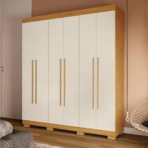 Guarda roupa paolla 6 pts mdp 180 la - nature/off white - acp