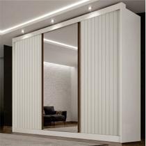 Guarda-Roupa para Casal com Espelho San Marino 100% MDF Branco