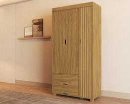 Guarda Roupa Para Quarto de Solteiro MDF 3 Portas 2 Gavetas Estilo Retro Classico Moderno Linha Bela