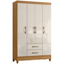 Guarda Roupa Paraty 111cm 4 Portas Freijó Off White Moval