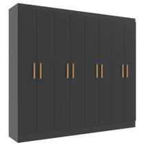 Guarda Roupa Paris Evidencia Casal 8 Portas Cor Preto