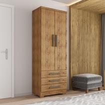 Guarda Roupa Pequeno 60cm 2 Portas e 3 Gavetas Floripa Cedro