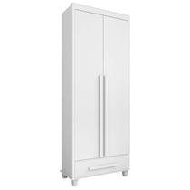 Guarda Roupa Pequeno 85cm Solteiro 2 Portas Dubai RV Móveis Branco