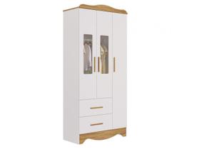 Guarda Roupa Peroba Clara 3 Portas 2 Gavetas Branco Amêndoa Guarda Roupa Peroba Clara 3 Portas 2 Gavetas Branco Amêndoa