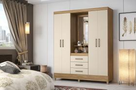 Guarda - Roupa Pérsia Capelinha - 04Portas / 03 Gav - Amêndola Touch/Off White Guarda - Roupa Pérsia Capelinha - 04Portas / 03 Gav - Amêndola Touch/Off White