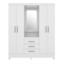 Guarda - Roupa Pérsia Infantil - 04Portas / 03 Gav - Branco/Rosa - Flex Guarda - Roupa Pérsia Infantil - 04Portas / 03 Gav - Branco/Rosa - Flex