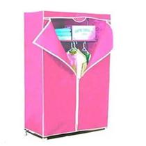 Guarda-Roupa Portátil Cabideiro Armário de Armazenamento de Pano 55cm Rosa Yeet
