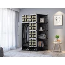 Guarda roupa portatil com sapateira cabideiro modular com prateleiras organizador desmontavel kangur