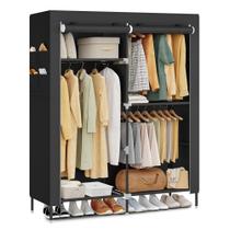 Guarda-Roupa Portátil SONGMICS de Tecido 127x45x180cm Preto Guarda-Roupa Portátil SONGMICS de Tecido 127x45x180cm Preto