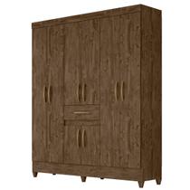 Guarda Roupa Portugal 165cm 8 Portas Castanho Wood Moval