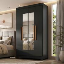Guarda Roupa Preto 100 MDF com 4 Portas 2 Gavetas internas Com Pés Roupeiro Paris Preto Guarda Roupa Preto 100 MDF com 4 Portas 2 Gavetas internas Com Pés Roupeiro Paris Preto