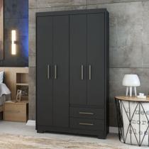 Guarda Roupa Primacy 4 Portas 2 Gavetas Preto Fosco Batrol Preto Fosco Guarda Roupa Primacy 4 Portas 2 Gavetas Preto Fosco Batrol Preto Fosco