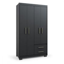 Guarda Roupa Primacy 4 Portas 2 Gavetas Preto Fosco Batrol Guarda Roupa Primacy 4 Portas 2 Gavetas Preto Fosco Batrol