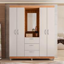 Guarda Roupa Prímor 154,8cm com Penteadeira Espelho e Gavetas MDP Freijo/OffWhite G11- Gran Belo Guarda Roupa Prímor 154,8cm com Penteadeira Espelho e Gavetas MDP Freijo/OffWhite G11- Gran Belo