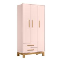Guarda Roupa Quarto Infantil Bebê 3 Portas 2 Gavetas 1 Cabideiro Q Encanto Slim 4340