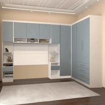 Guarda Roupa Queen Modulado Cp09 Taiga Branco/Grey L01 - Mpozenato Guarda Roupa Queen Modulado Cp09 Taiga Branco/Grey L01 - Mpozenato