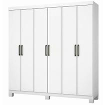 Guarda Roupa Recife Casal 6 Portas 2 Gavetas Carioca Branco Cor Branco